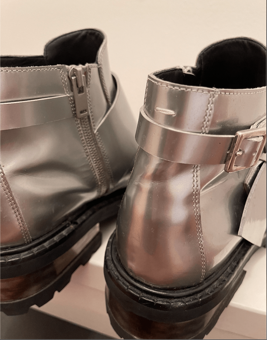 Maison Margiela Maison Margiela Oversized Metallic Silver Buckle Boots Size US 8 / EU 41 - 4 Thumbnail