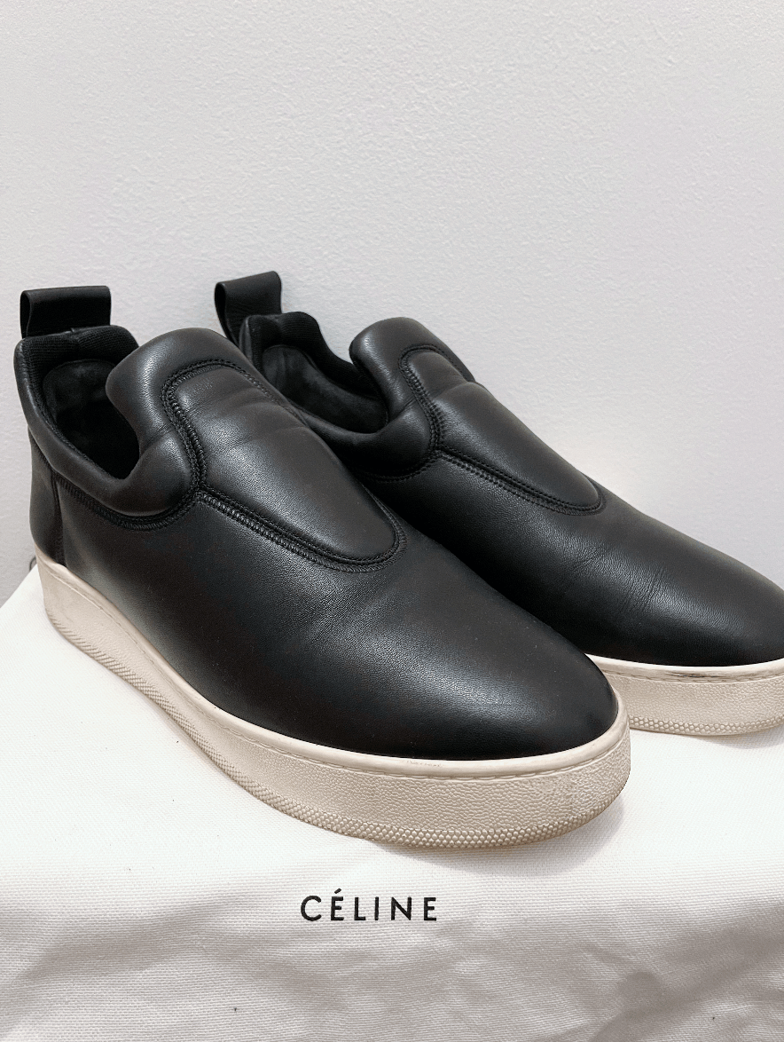 Celine Celine Black Leather Slip On Sneaker Size US 8 / EU 41 - 1 Thumbnail