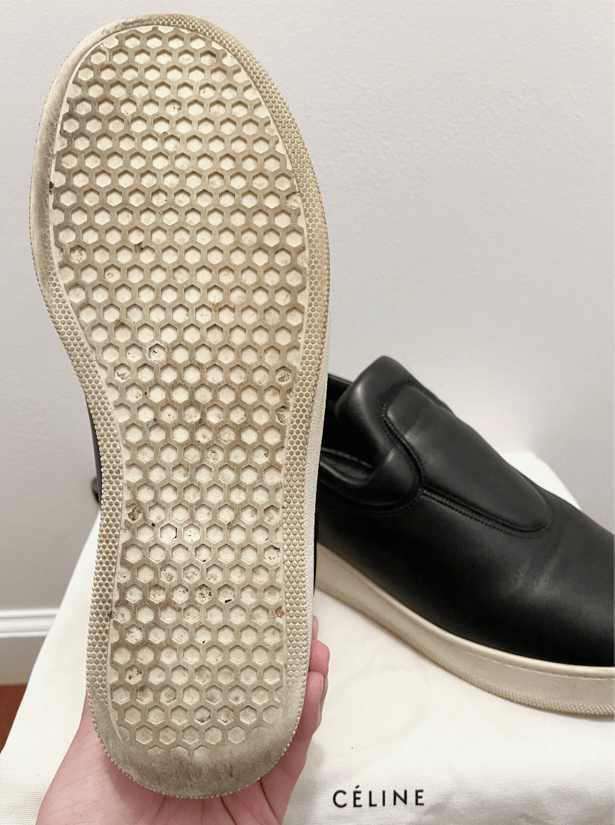 Celine Celine Black Leather Slip On Sneaker Size US 8 / EU 41 - 4 Thumbnail