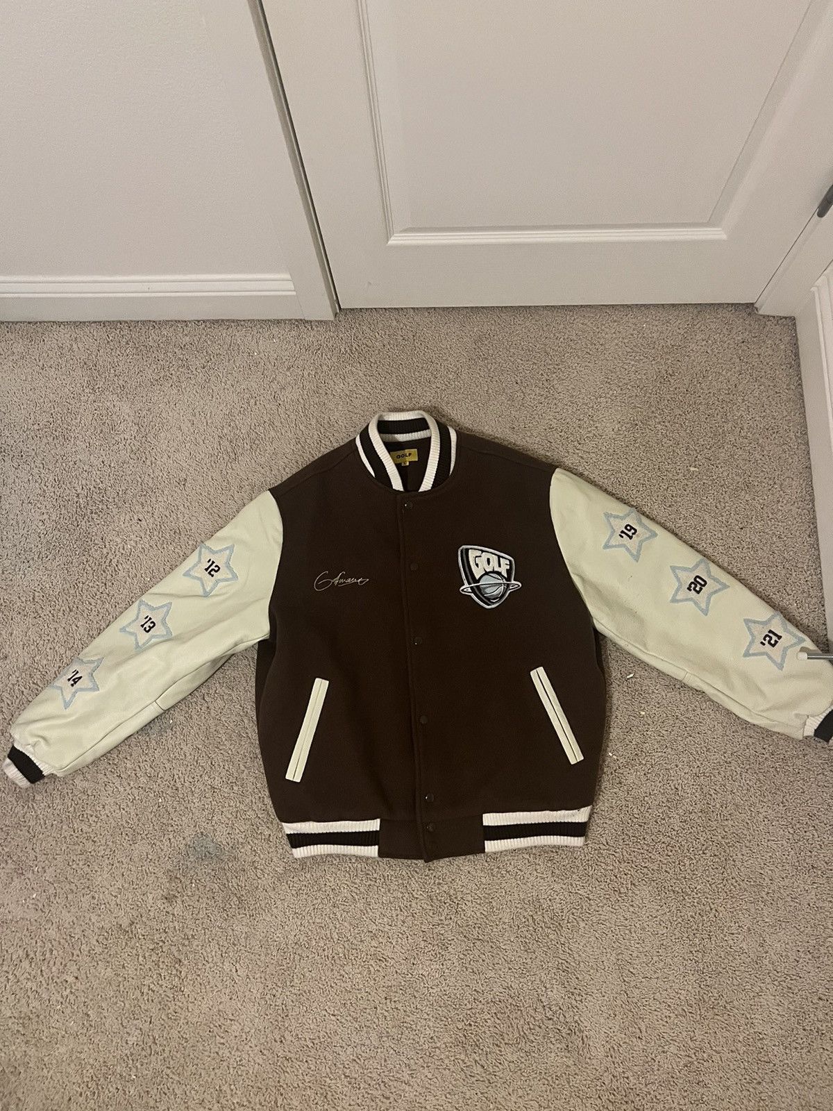 fuckingawesomeGOLF WANG championship letterman jacket