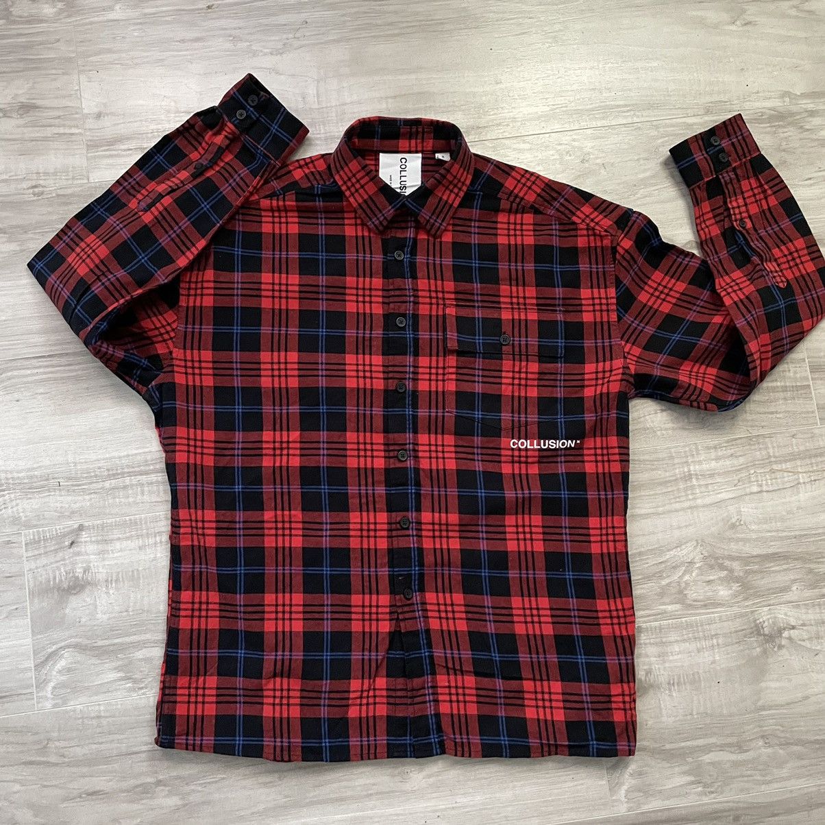 Flannel COLLUSION flannel shirt in red check Size XS Size US XS / EU 42 / 0 - 1 Thumbnail