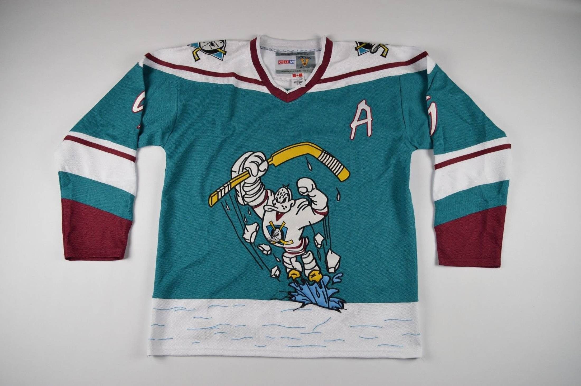 Vintage 90s NHL CCM on sale Mighty Ducks Paul Kariya Jersey