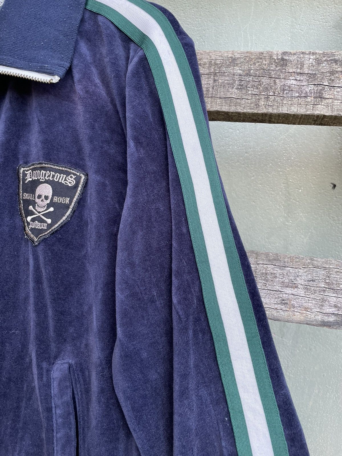 Japanese Brand × PPFM 🔥PPFM Skull Rock Logo Stripe Velvet Sweter Size US L / EU 52-54 / 3 - 4 Thumbnail