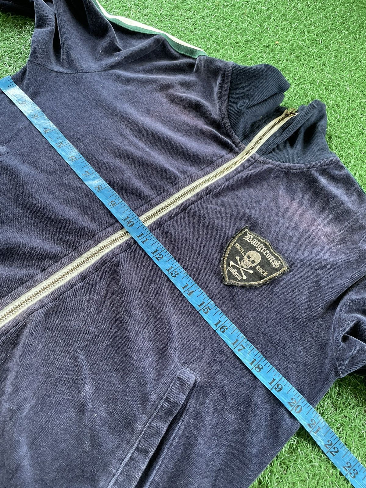 Japanese Brand × PPFM 🔥PPFM Skull Rock Logo Stripe Velvet Sweter Size US L / EU 52-54 / 3 - 11 Thumbnail