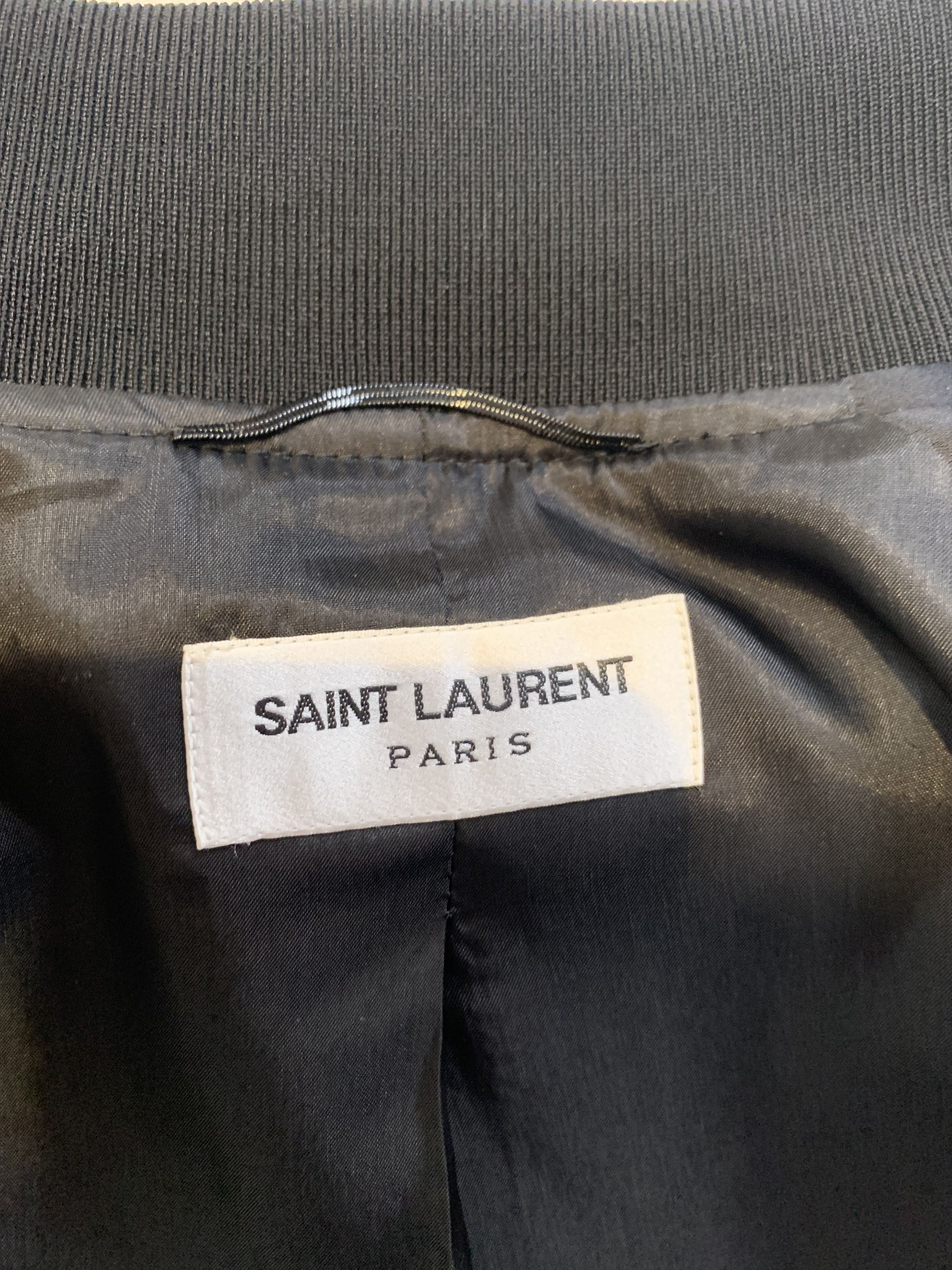 Saint Laurent Paris Black Panther Beaded Bomber Jacket Size US M / EU 48-50 / 2 - 6 Thumbnail