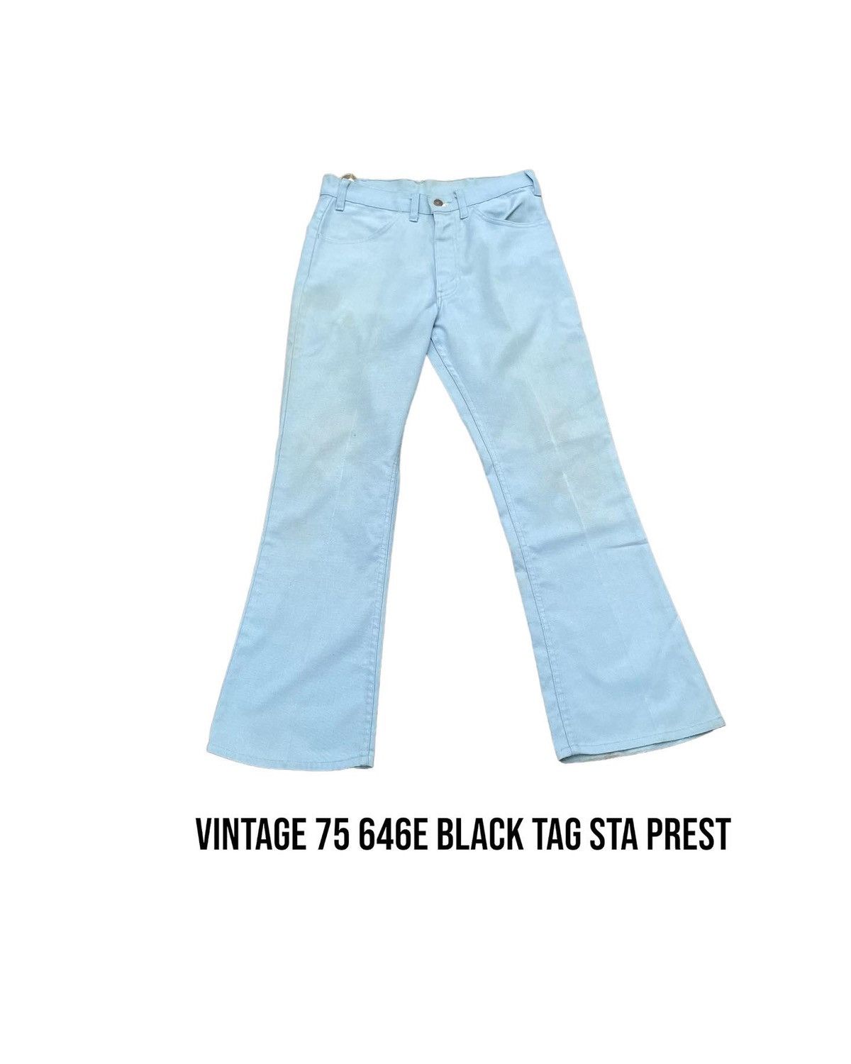 Levi's Vintage Levis 1975 646 E Black Tag Sta Prest Size US 31 - 1 Thumbnail