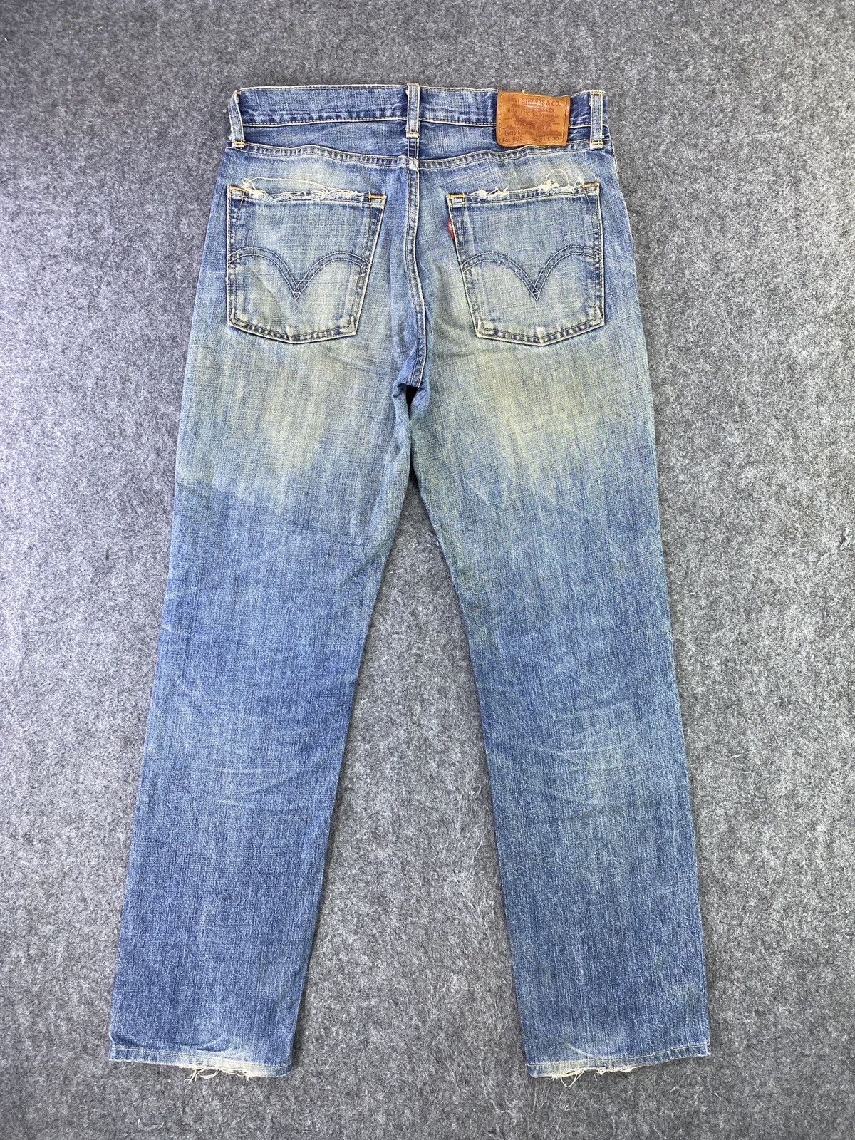 Levi's Vintage Levi's 502 Jeans Distress Blue Wash - J830 Size US 33 - 2 Thumbnail