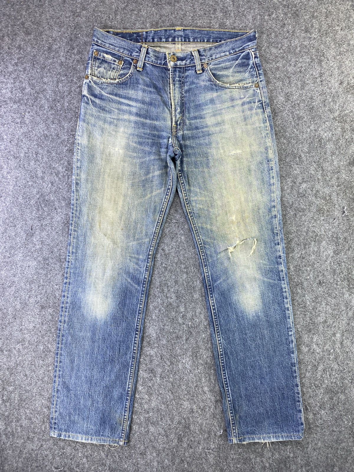 Levi's Vintage Levi's 502 Jeans Distress Blue Wash - J830 Size US 33 - 1 Thumbnail