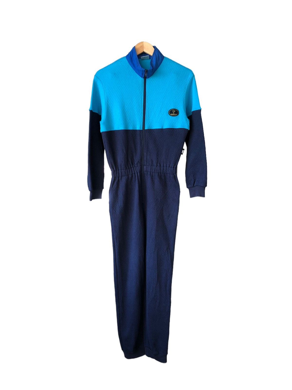 image of Vintage 90's Moncler X Asics Sky Jumpsuit/coverall in Blue, Men's (Size Small)