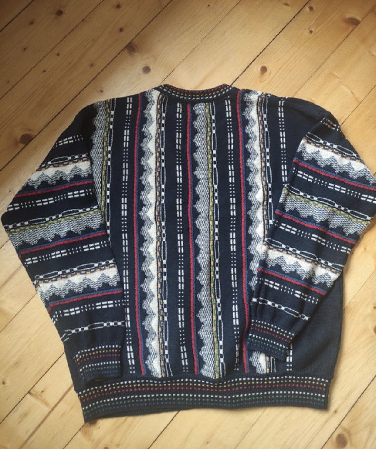 Japanese Brand × Vintage Vintage 90s Cable Knit Grail by Coogi Style XL Size US XL / EU 56 / 4 - 2 Thumbnail