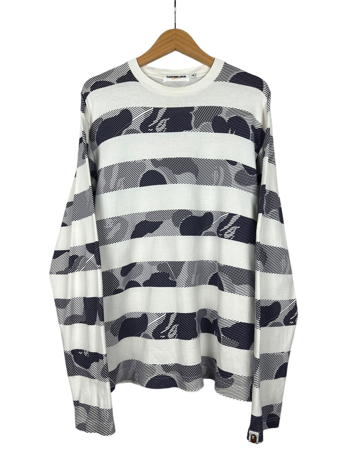 Bape Y2K Bape Purple Camo Stripes Longsleeve Shirt Size US M / EU 48-50 / 2 - 1 Thumbnail