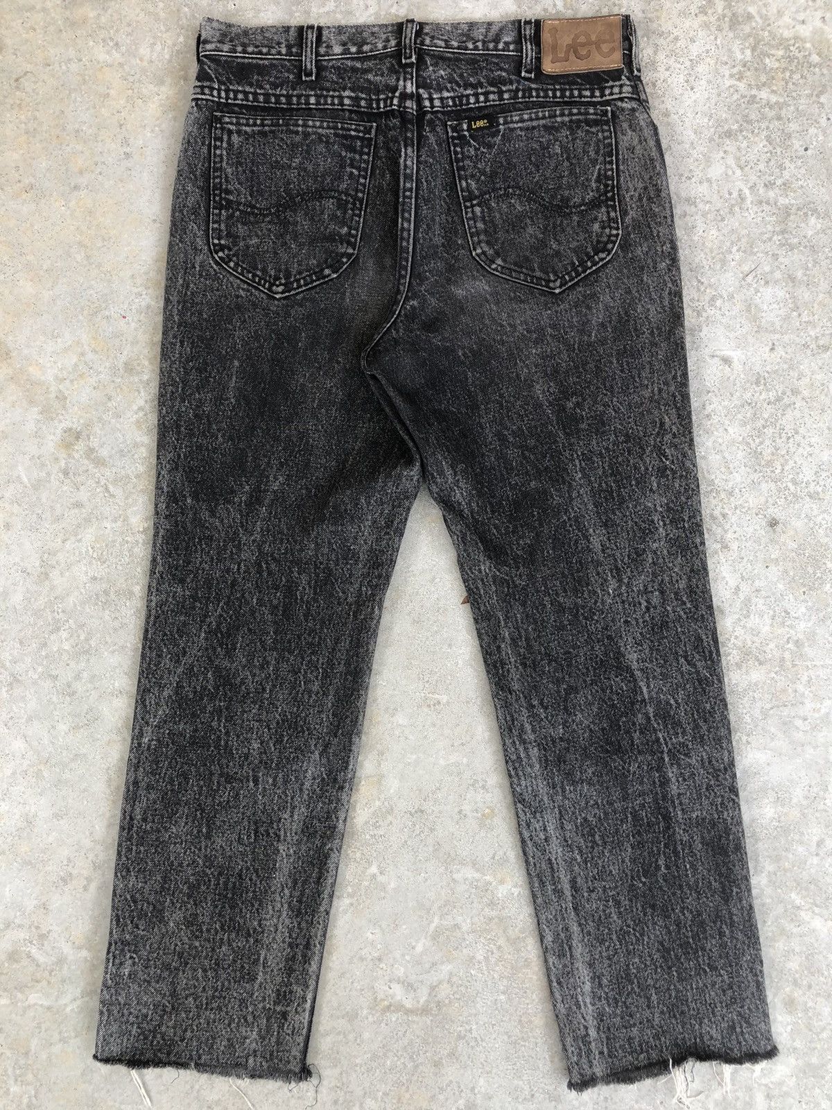 Japanese Brand Acid Wash Jeans Lee Riders Bleach Jeans Distressed Jeans Size US 33 - 2 Thumbnail