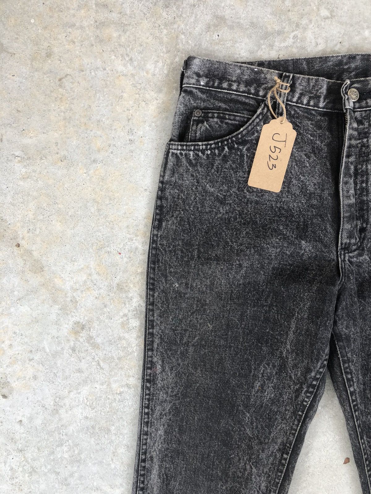 Japanese Brand Acid Wash Jeans Lee Riders Bleach Jeans Distressed Jeans Size US 33 - 4 Thumbnail