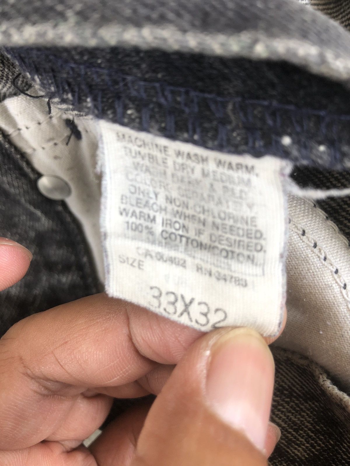 Japanese Brand Acid Wash Jeans Lee Riders Bleach Jeans Distressed Jeans Size US 33 - 16 Thumbnail