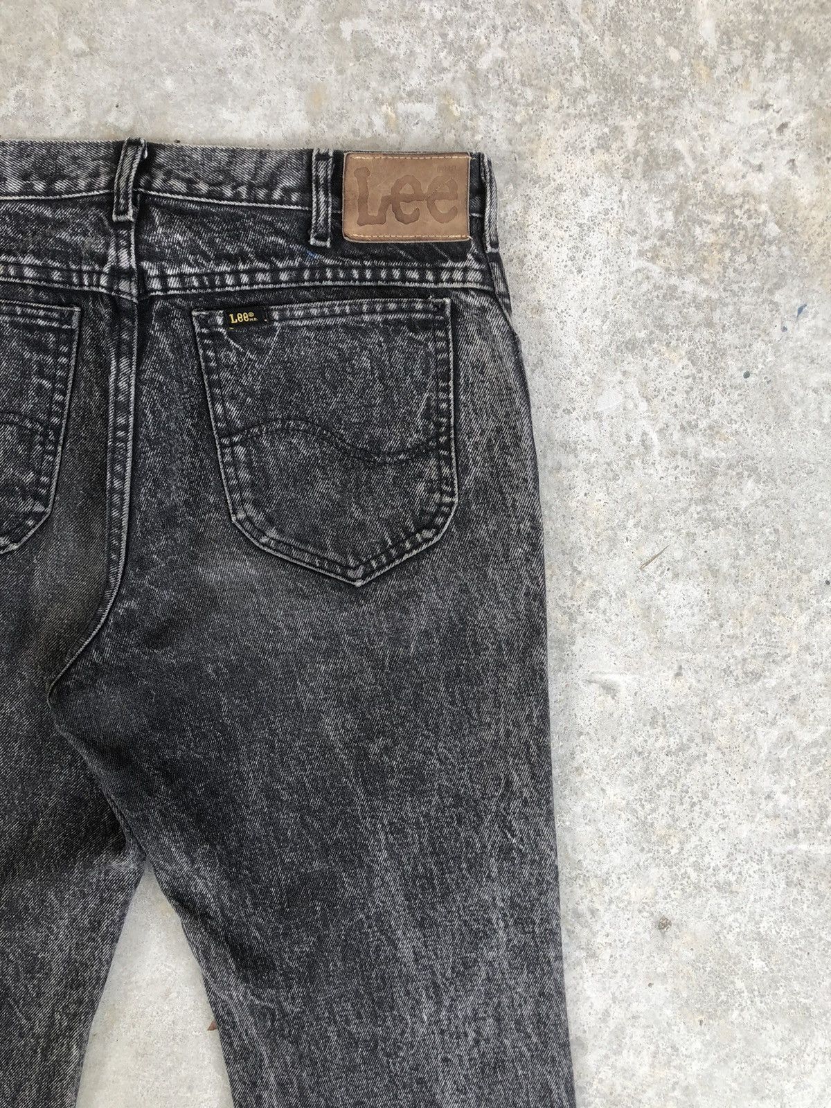 Japanese Brand Acid Wash Jeans Lee Riders Bleach Jeans Distressed Jeans Size US 33 - 10 Thumbnail