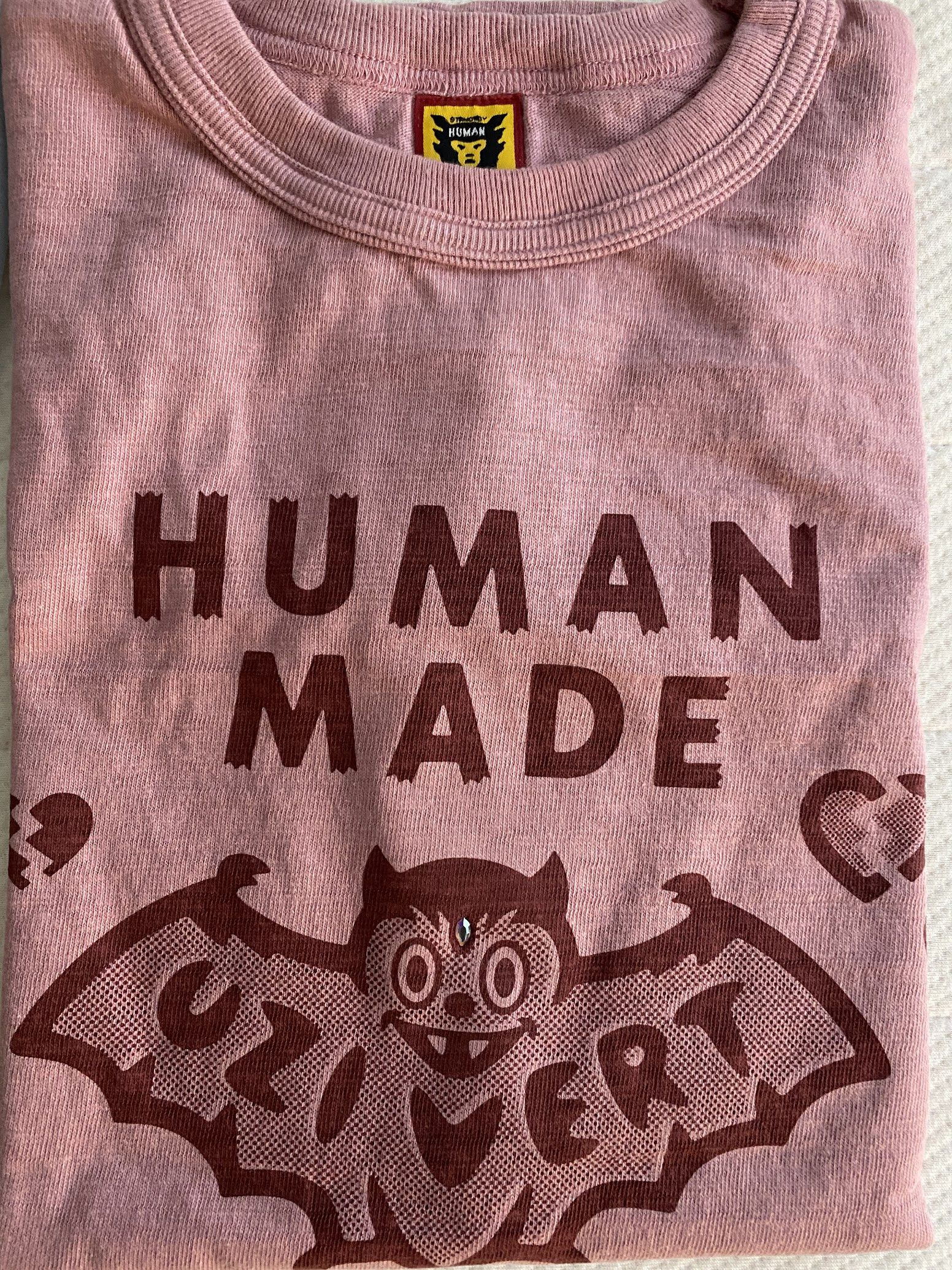 image of Human Made x Lil Uzi Vert T Shirt Pink Bat Size Large, Men's
