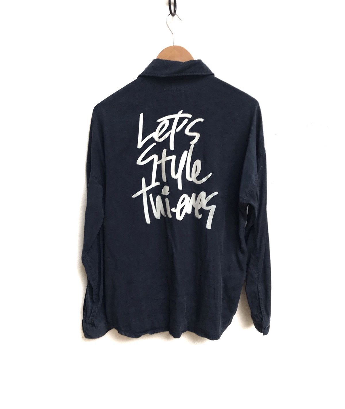 image of Moussy Brand Button Jacket in Blue Black, Men's (Size Medium)