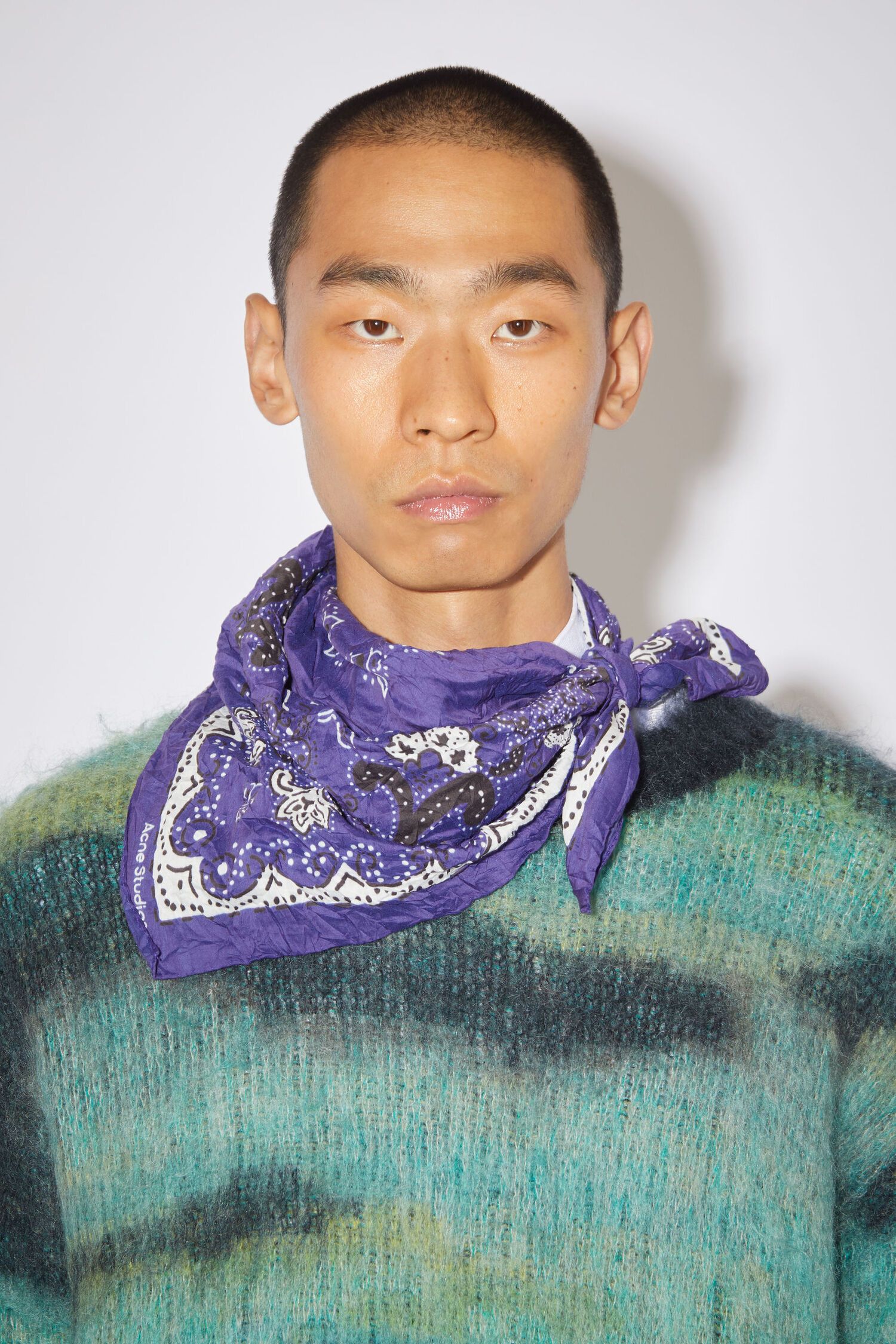 Acne Studios Acne Studios PAISLEY SCARF Blue/white Size ONE SIZE - 2 Thumbnail