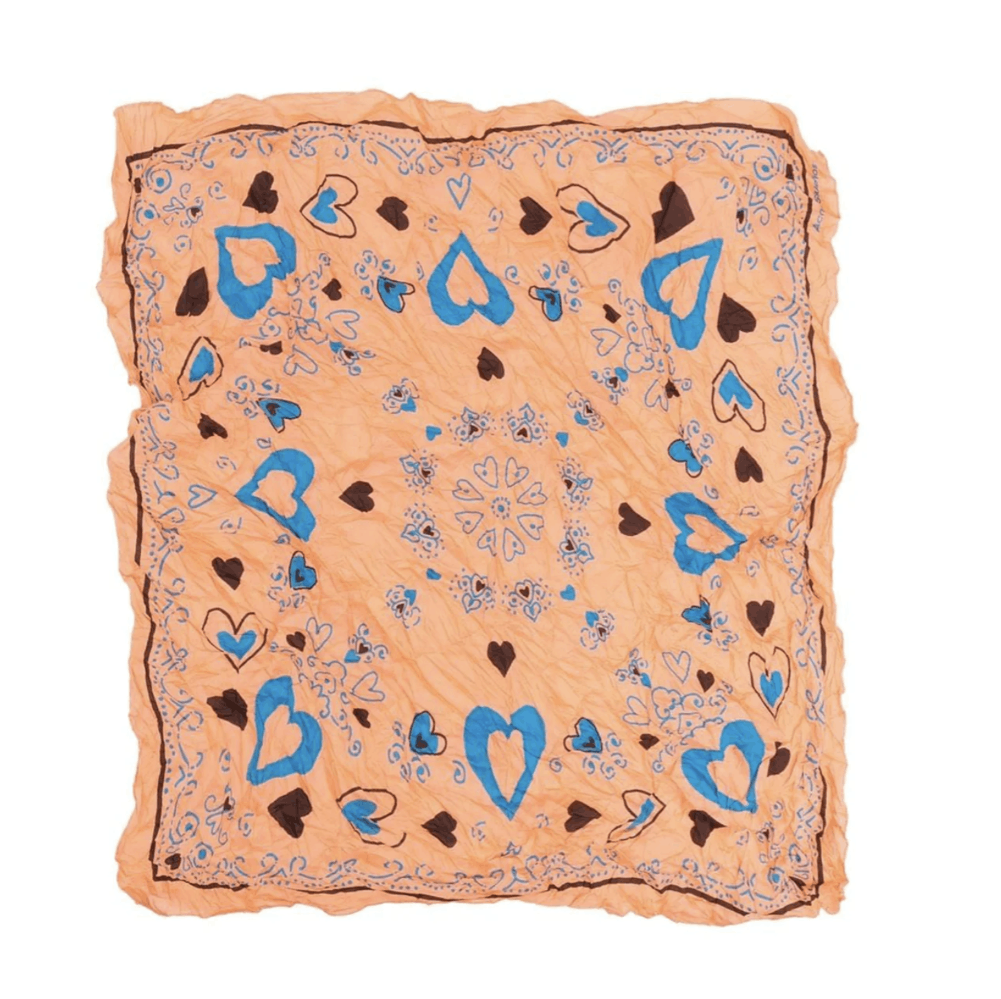 image of Acne Studios Acne Studio Heart Print Orange Scarf, Men's