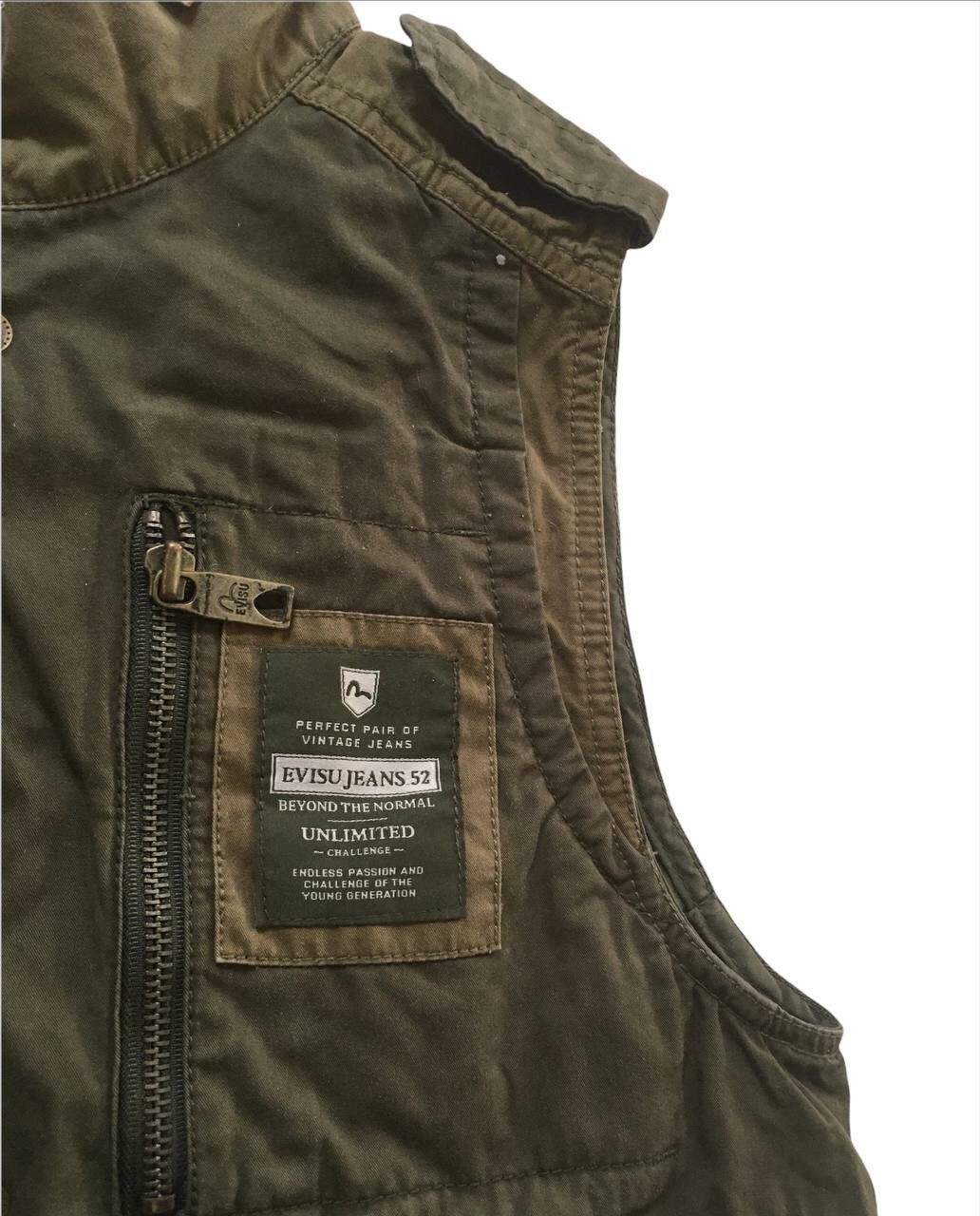 Japanese Brand Evisu Tactical Pocket Rare Vests Size US XS / EU 42 / 0 - 8 Thumbnail