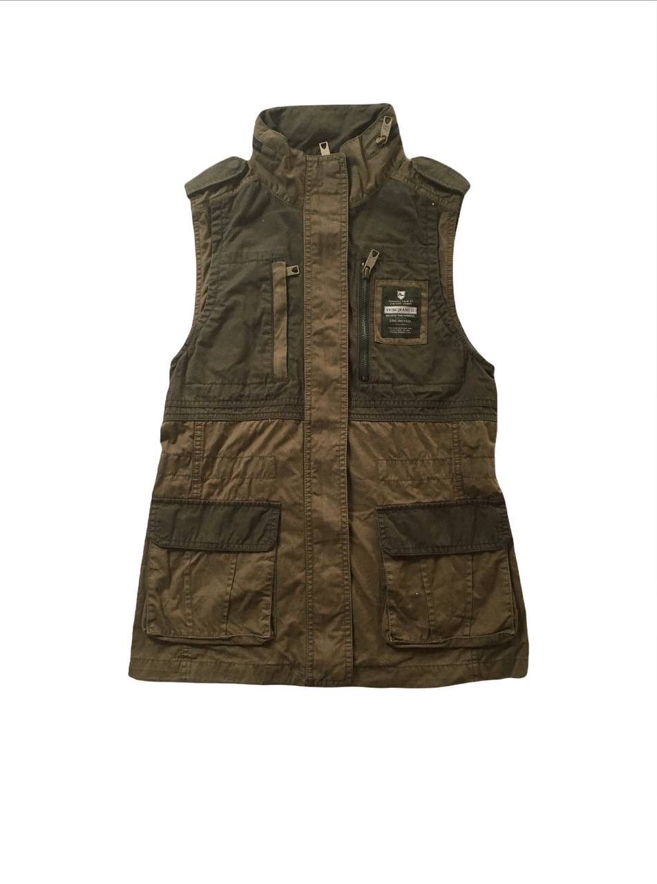 image of Archival Clothing Evisu Tactical Pocket Vests in Army Green, Men's (Size XS)