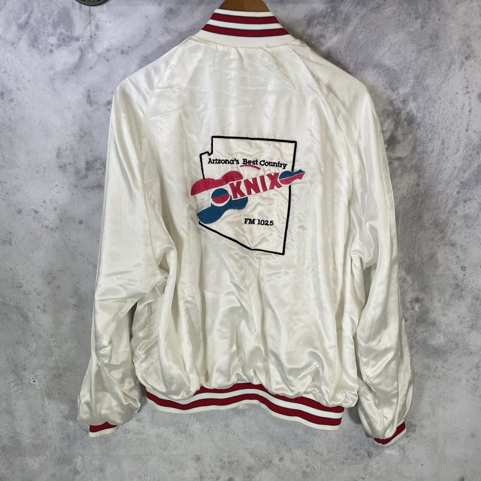 Vintage vintage arizona knix fm 102 5 radio bomber jacket grailed