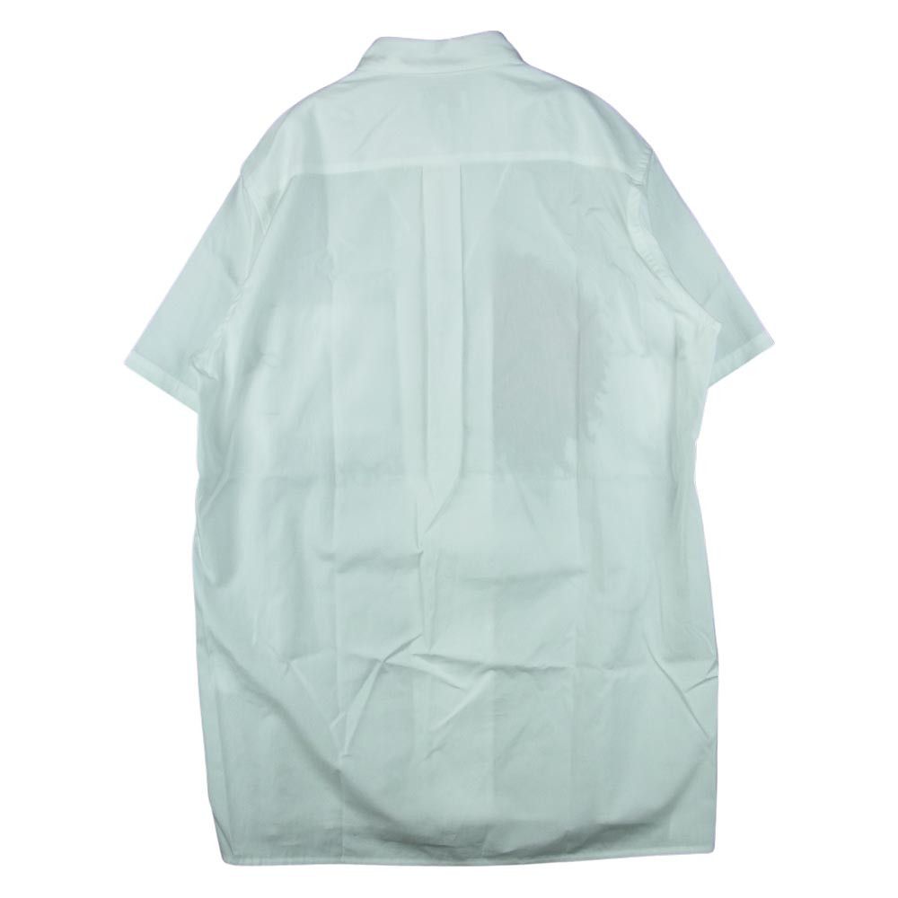 Shirt White Dahlia Print Broad Short Sleeve