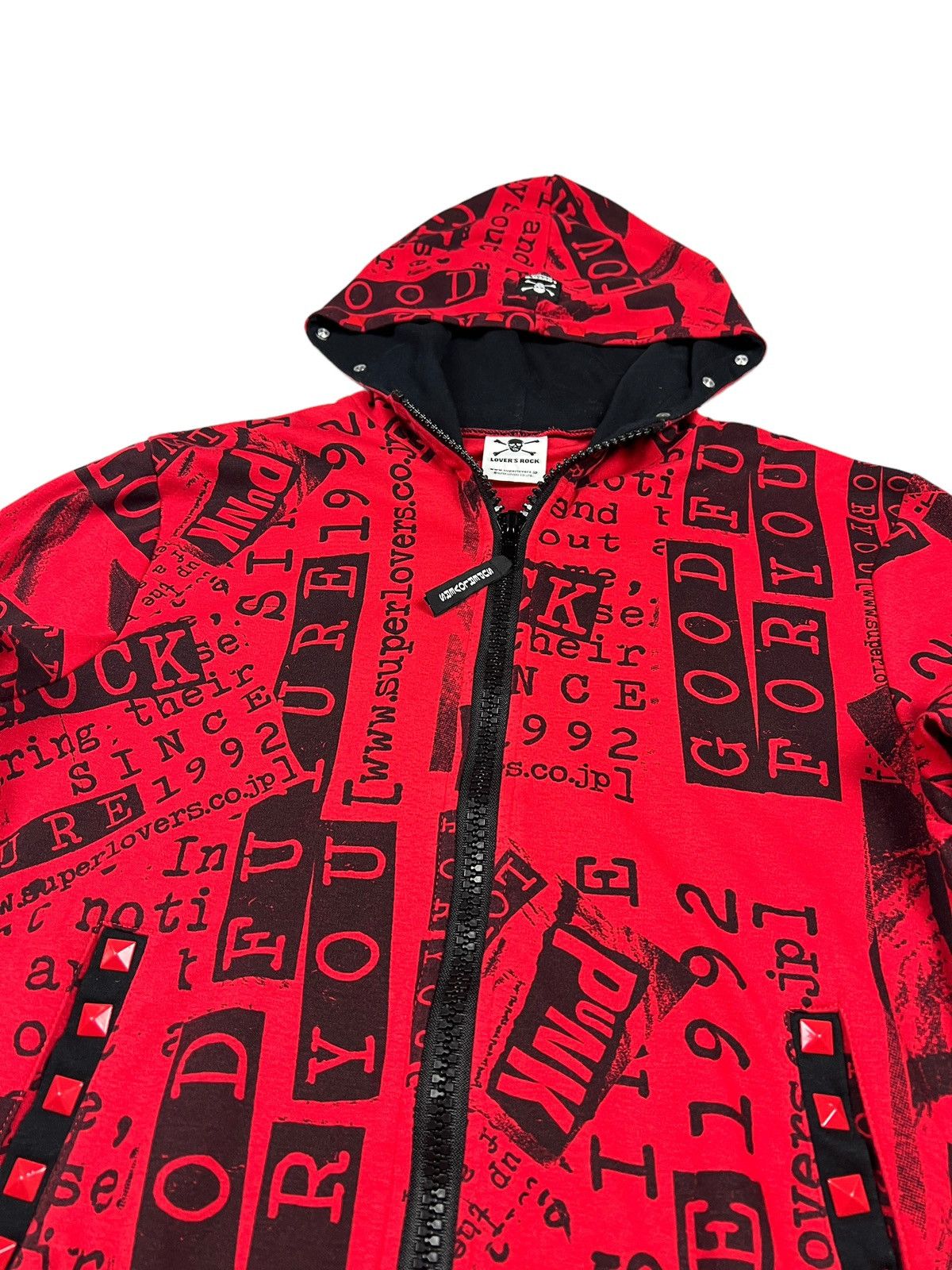 Japanese Brand Lovers Rock Full Print Anarchy Studded Zipper Hoodie Size US S / EU 44-46 / 1 - 6 Thumbnail