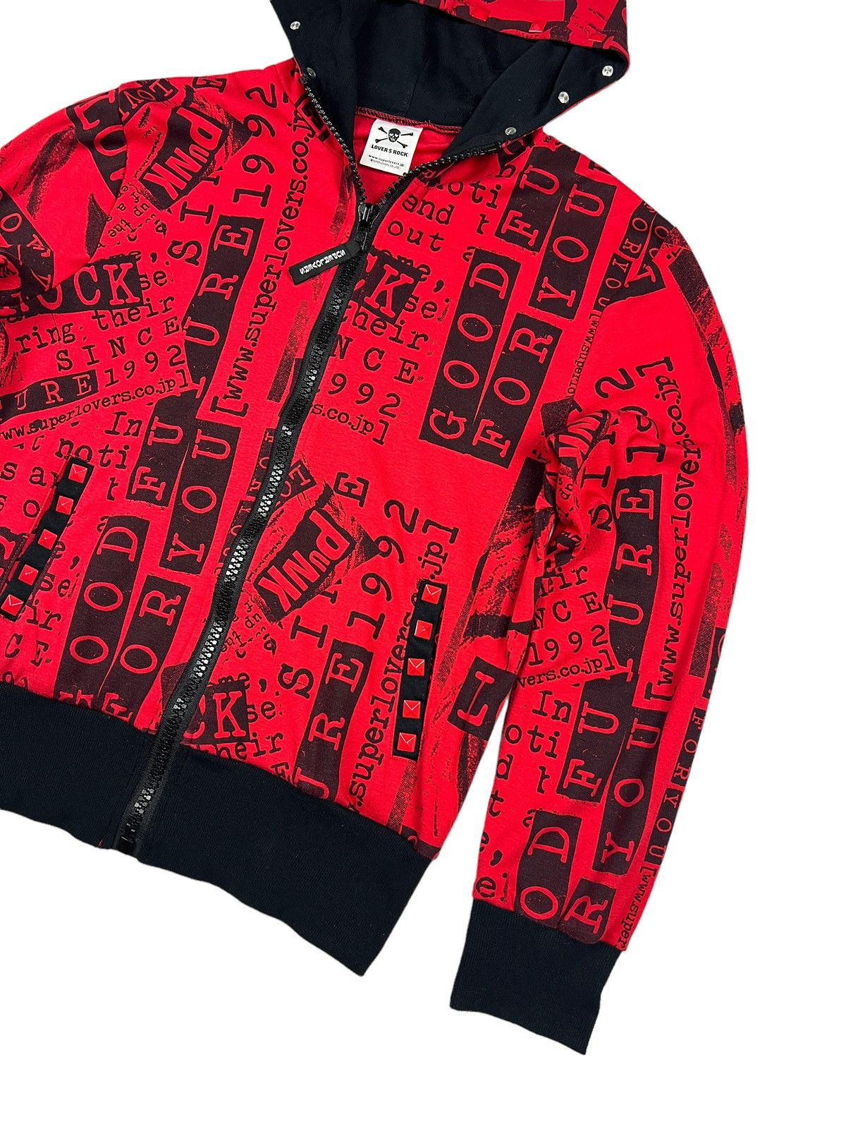 Japanese Brand Lovers Rock Full Print Anarchy Studded Zipper Hoodie Size US S / EU 44-46 / 1 - 5 Thumbnail