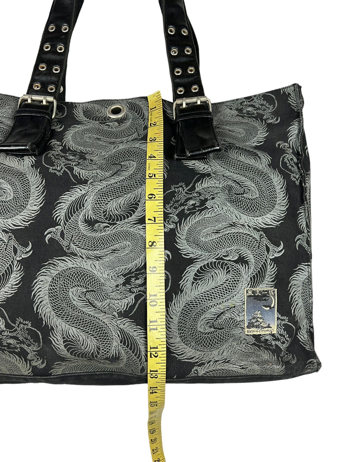 Japanese Brand Shin & Company Leather+Canvas Printed Bag Gaultier Style Size ONE SIZE - 10 Thumbnail