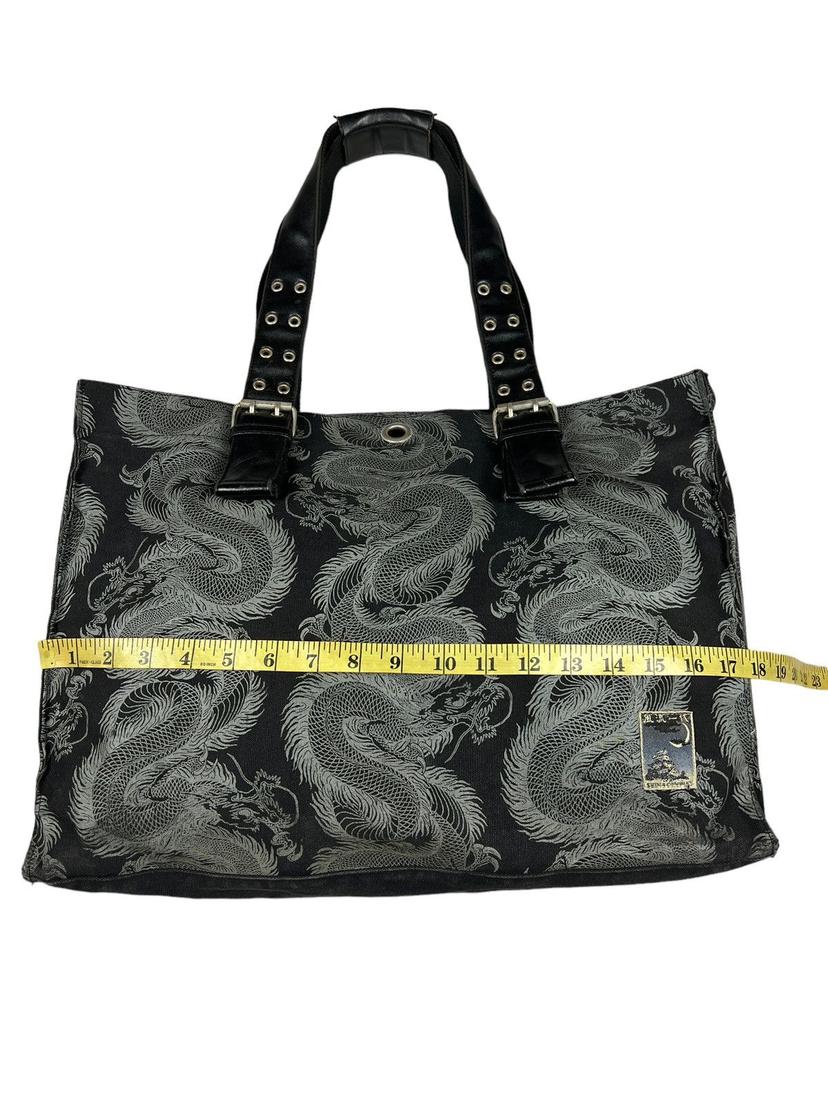 Japanese Brand Shin & Company Leather+Canvas Printed Bag Gaultier Style Size ONE SIZE - 9 Thumbnail