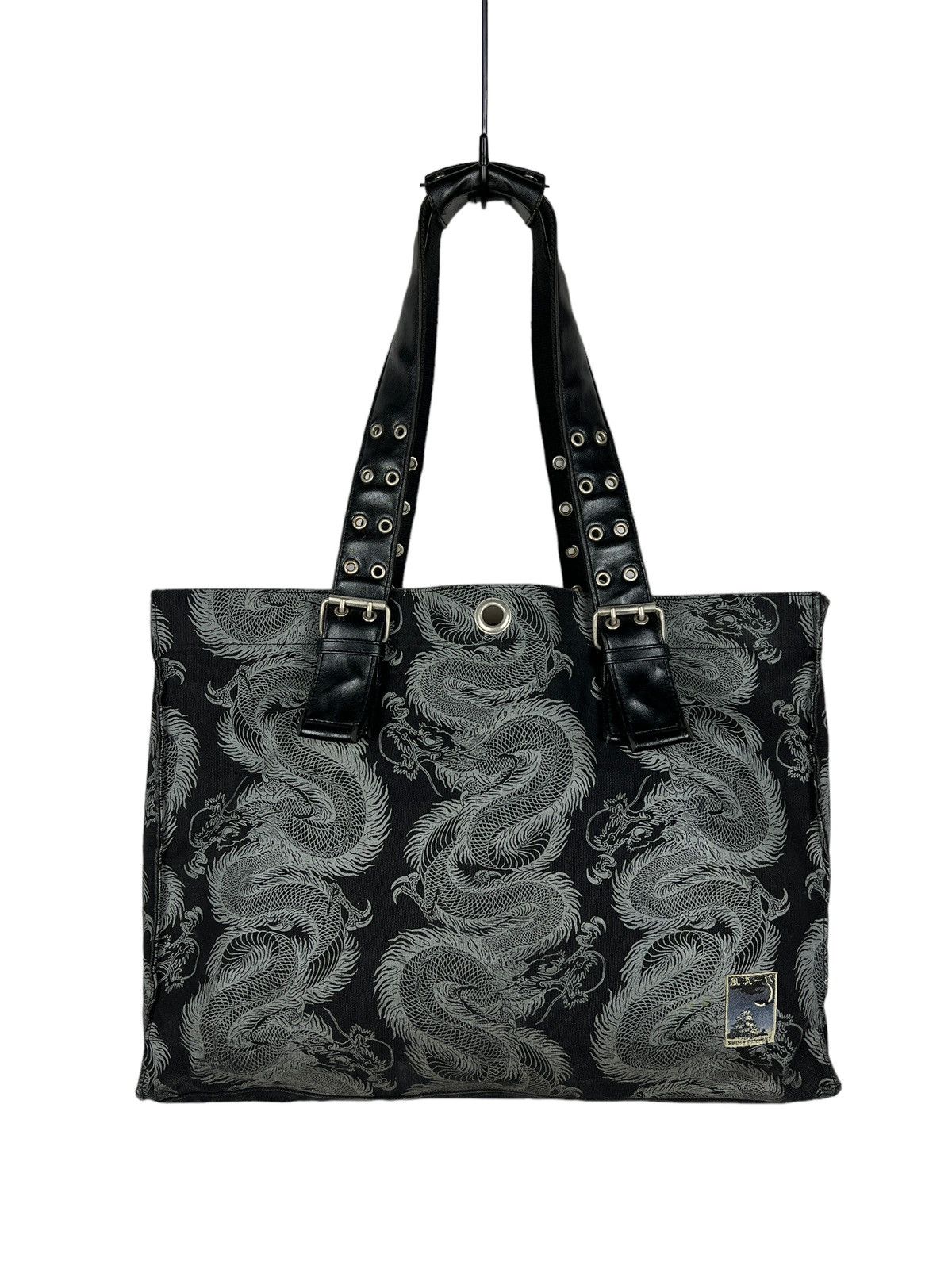 Japanese Brand Shin & Company Leather+Canvas Printed Bag Gaultier Style Size ONE SIZE - 1 Thumbnail