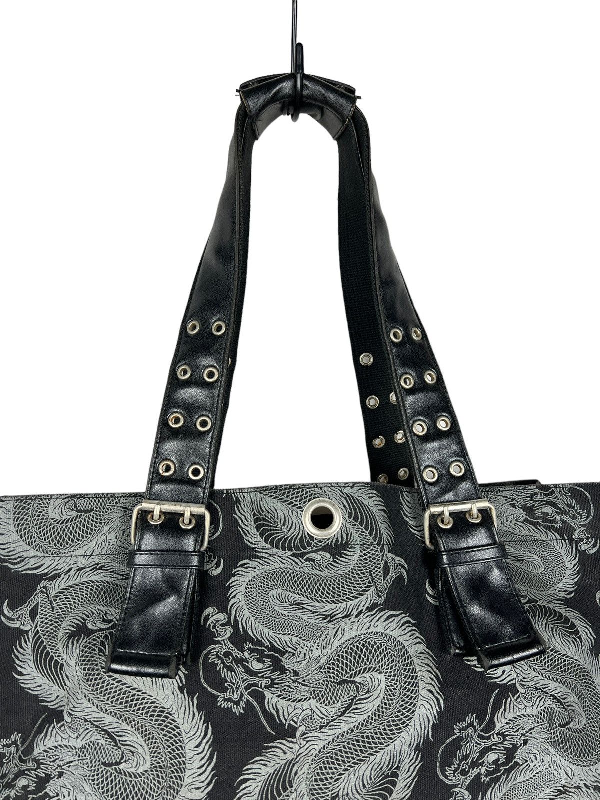 Japanese Brand Shin & Company Leather+Canvas Printed Bag Gaultier Style Size ONE SIZE - 3 Thumbnail