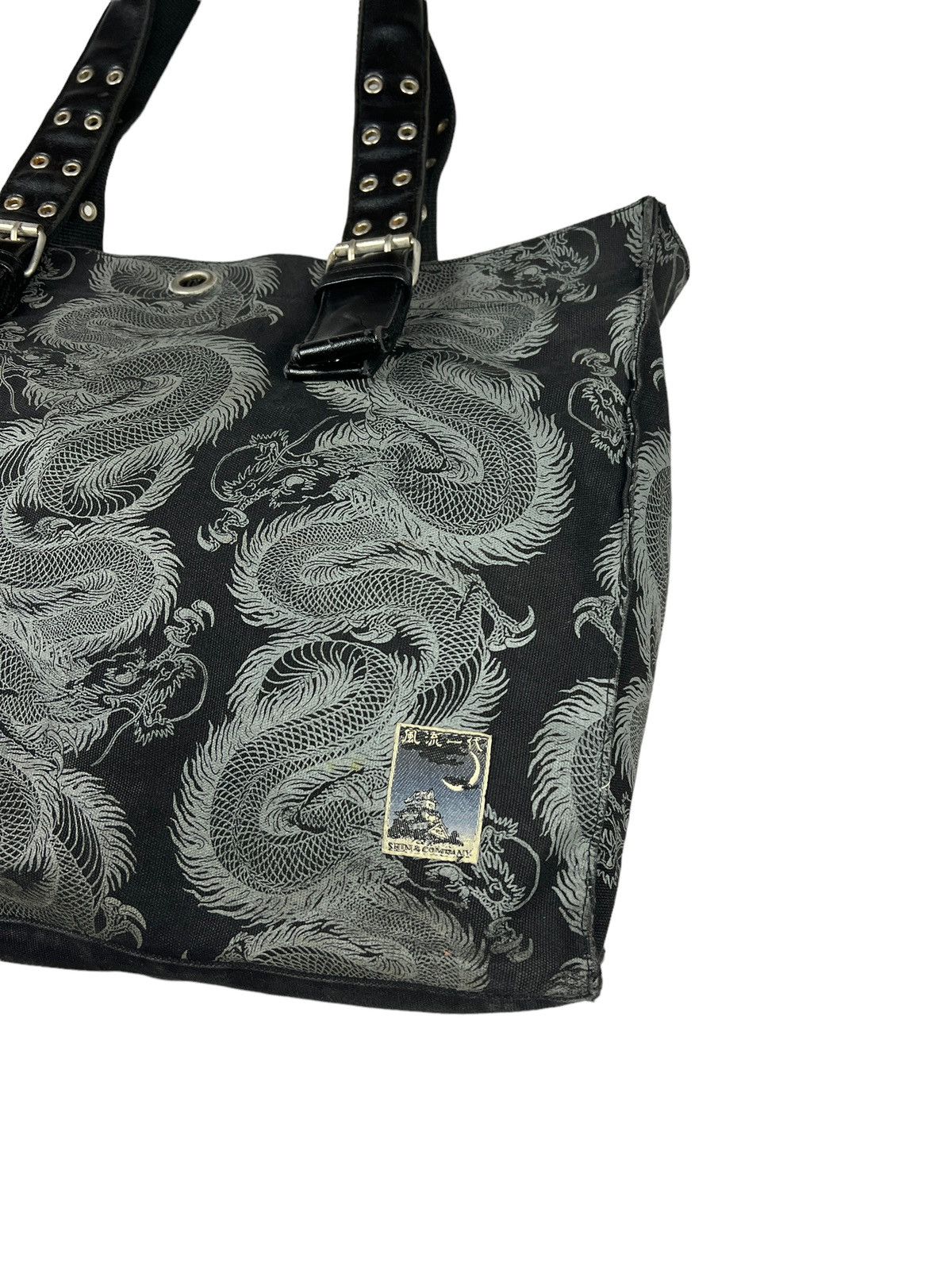 Japanese Brand Shin & Company Leather+Canvas Printed Bag Gaultier Style Size ONE SIZE - 7 Thumbnail
