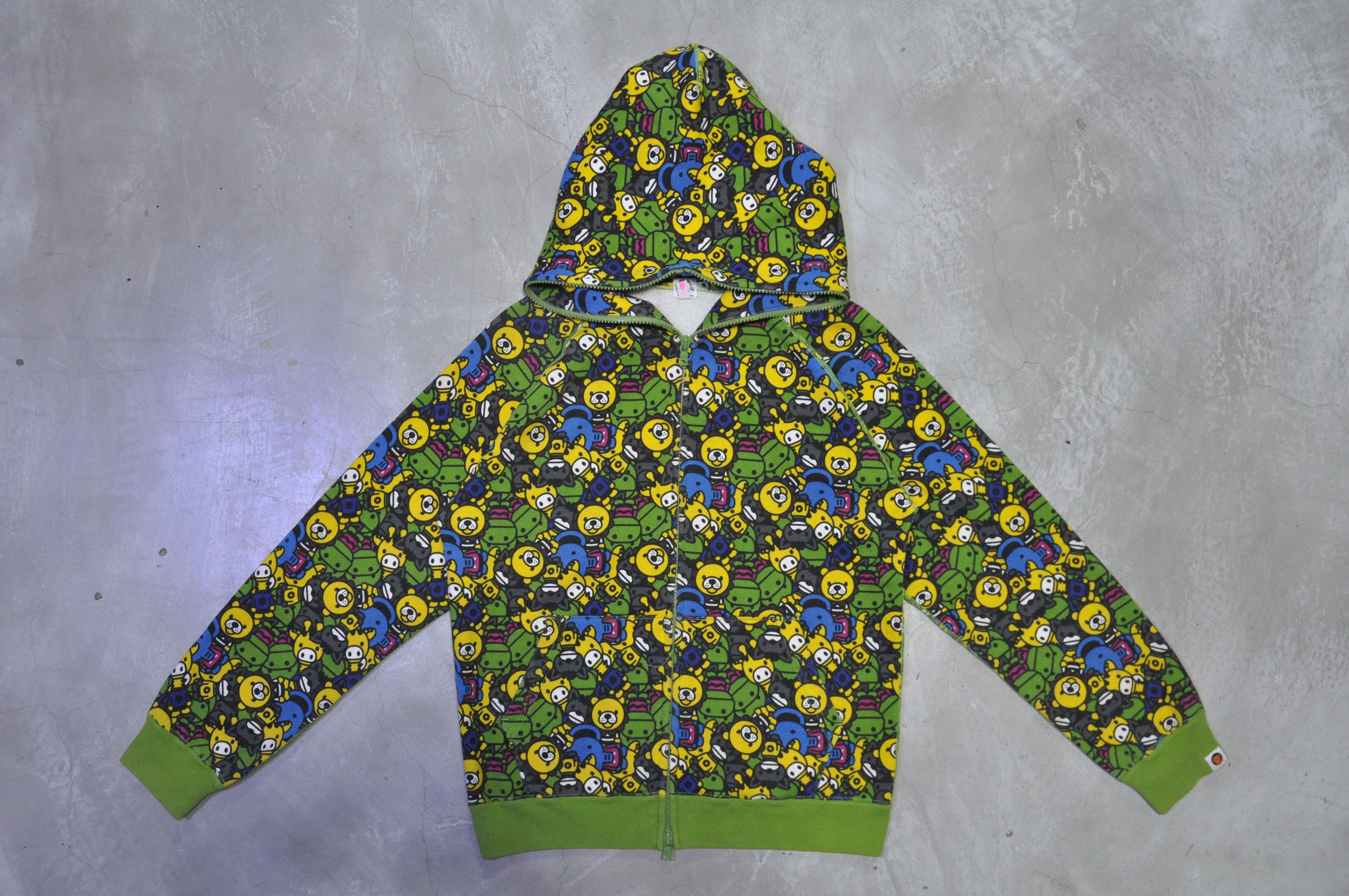 image of Bape - F/w 04 - Safari Full-Zip Hoodie in Green, Women's (Size Medium)