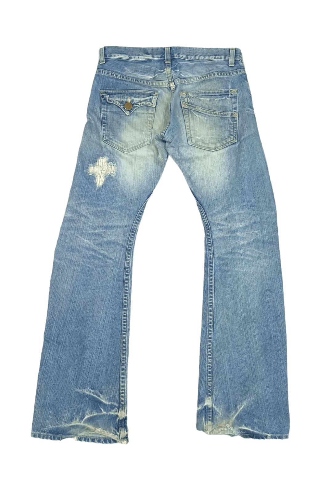 Vintage Rattle Trap Distressed Mudwash Flare Jeans