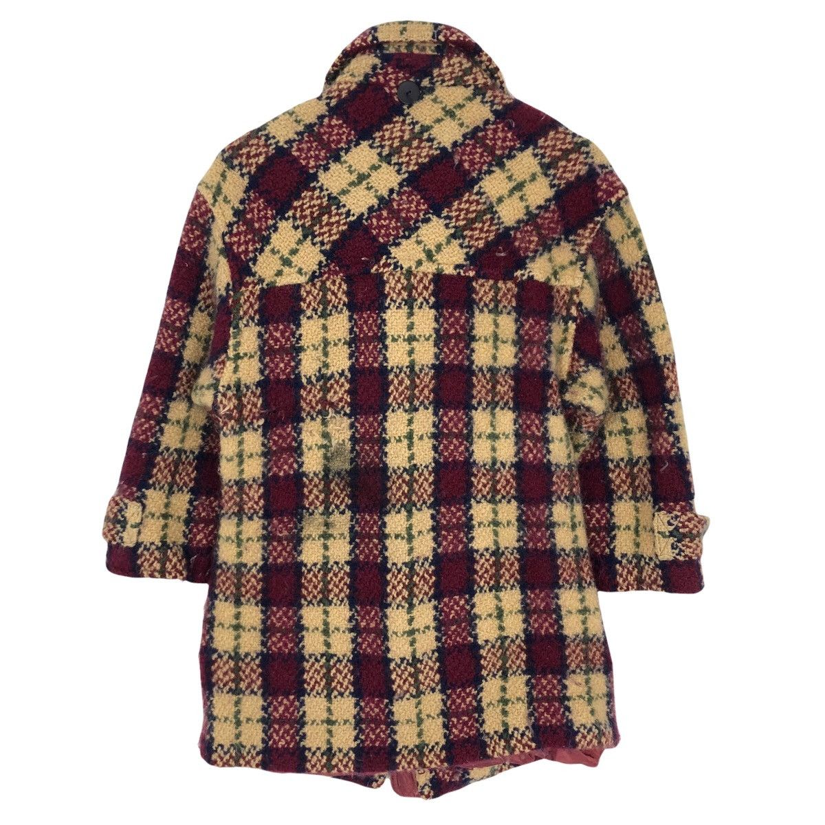 Vintage Branigan Weavers Ireland Knitted Wool Duffle Coat Checkered Size US XS / EU 42 / 0 - 13 Thumbnail