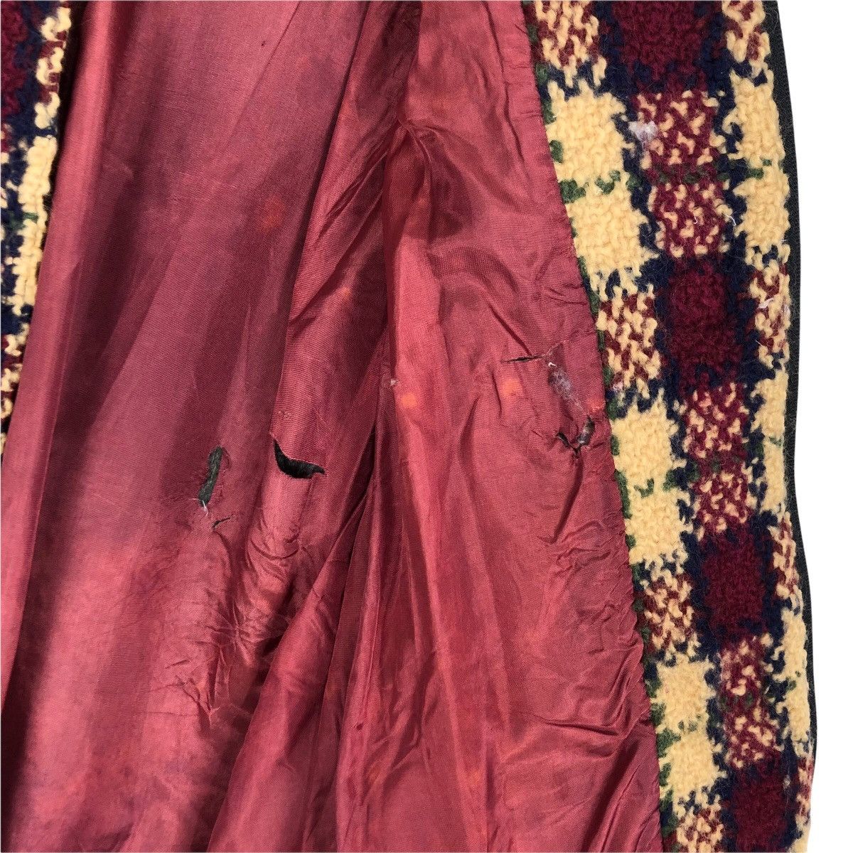 Vintage Branigan Weavers Ireland Knitted Wool Duffle Coat Checkered Size US XS / EU 42 / 0 - 8 Thumbnail