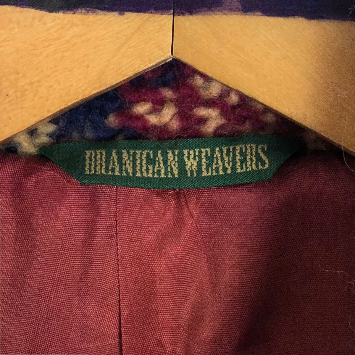 Vintage Branigan Weavers Ireland Knitted Wool Duffle Coat Checkered Size US XS / EU 42 / 0 - 9 Thumbnail