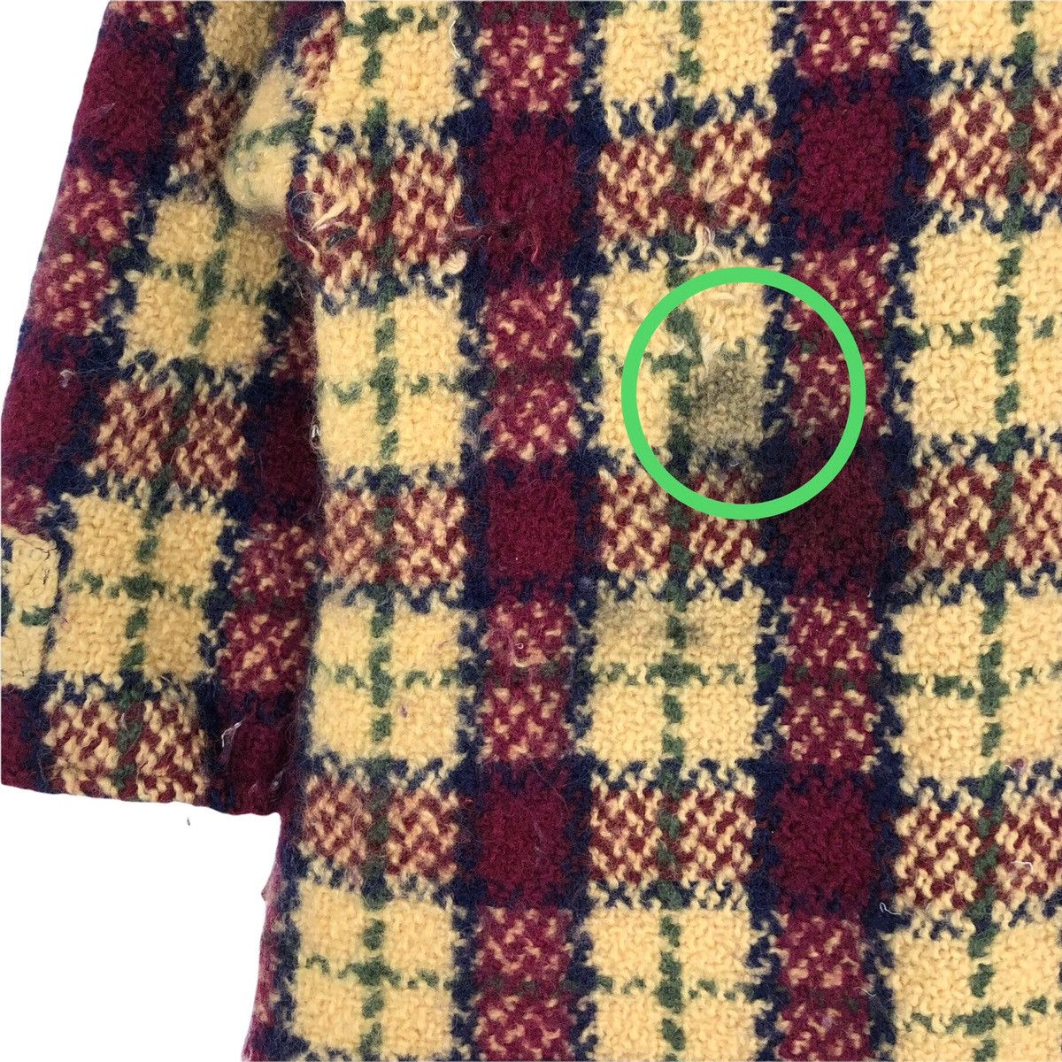 Vintage Branigan Weavers Ireland Knitted Wool Duffle Coat Checkered Size US XS / EU 42 / 0 - 16 Thumbnail