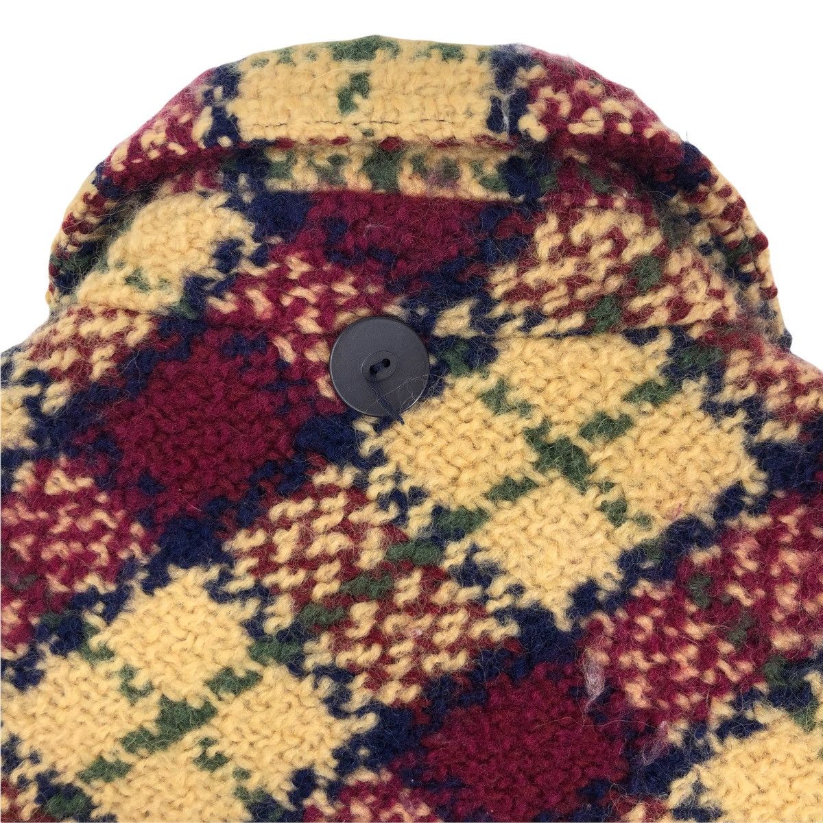 Vintage Branigan Weavers Ireland Knitted Wool Duffle Coat Checkered Size US XS / EU 42 / 0 - 15 Thumbnail