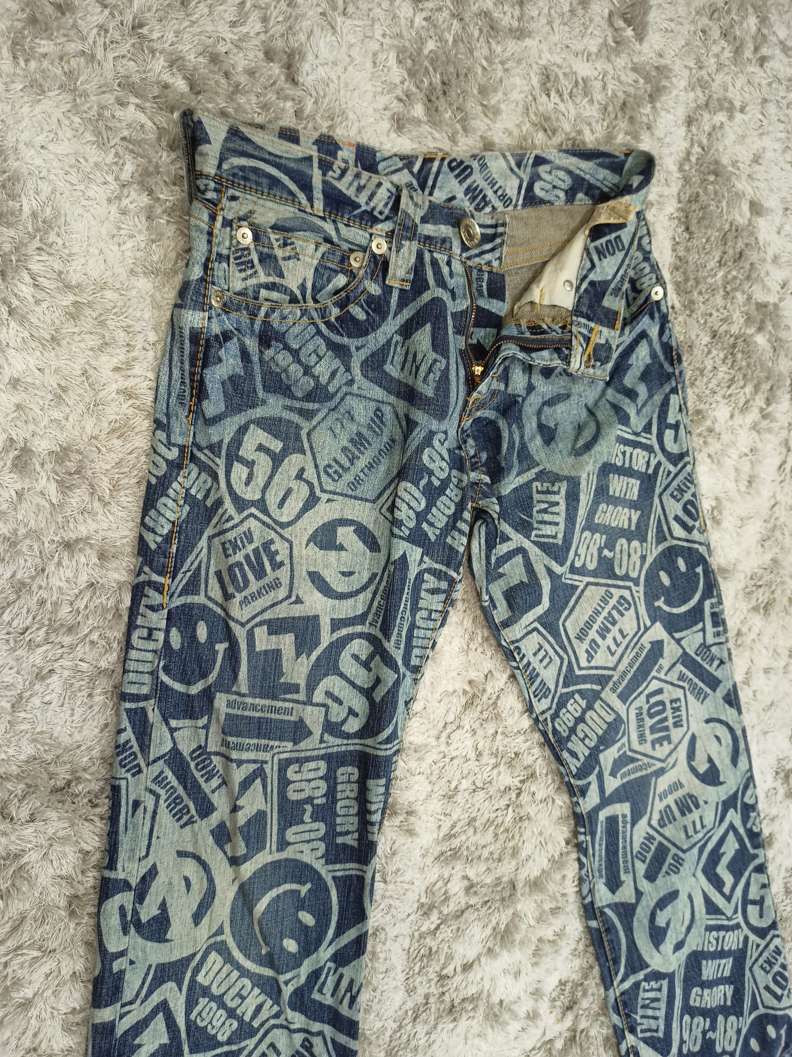 Japanese Brand CO & LU Full Printed Original Jeans Size US 31 - 9 Thumbnail