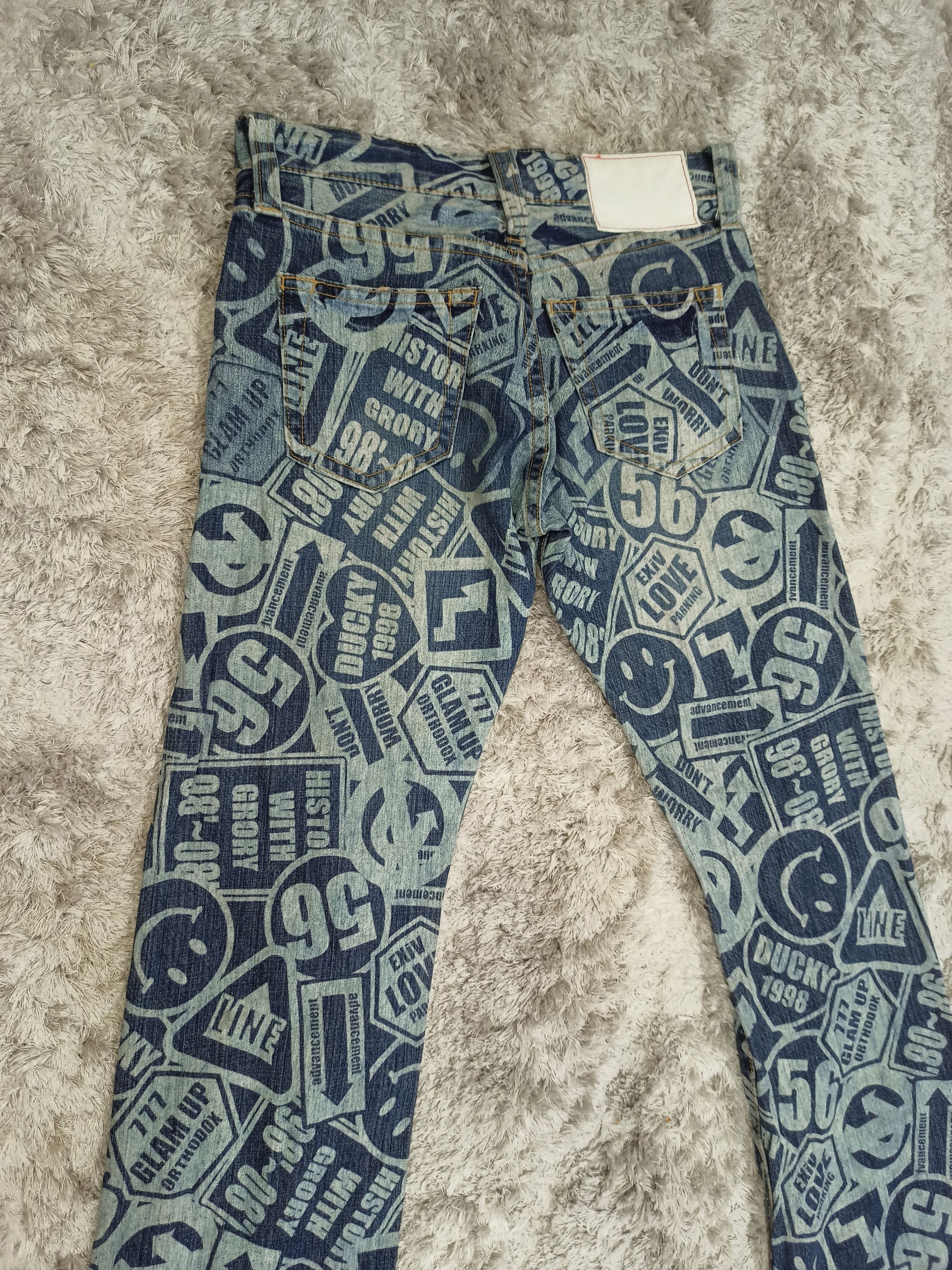 Japanese Brand CO & LU Full Printed Original Jeans Size US 31 - 12 Thumbnail