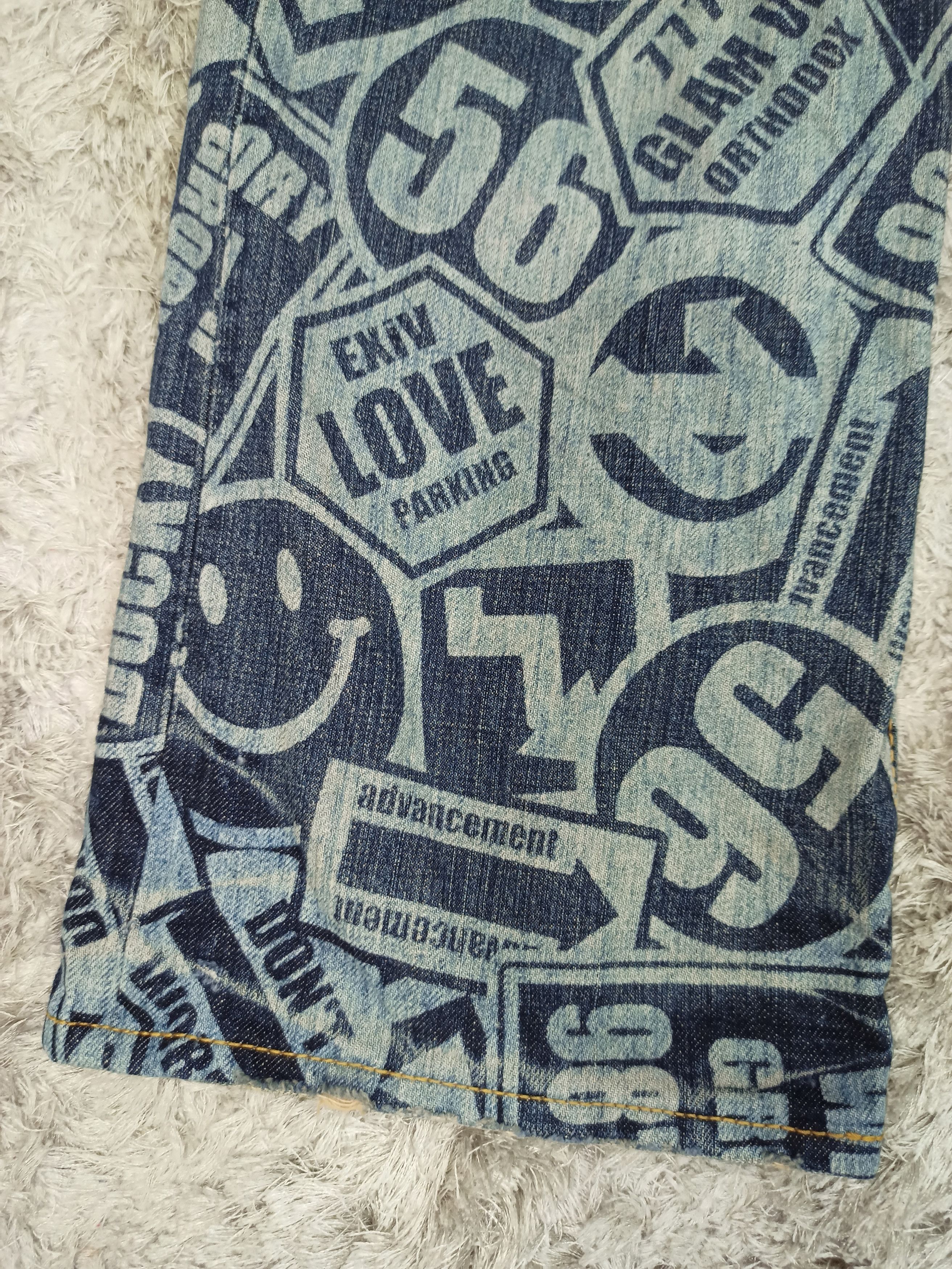 Japanese Brand CO & LU Full Printed Original Jeans Size US 31 - 10 Thumbnail