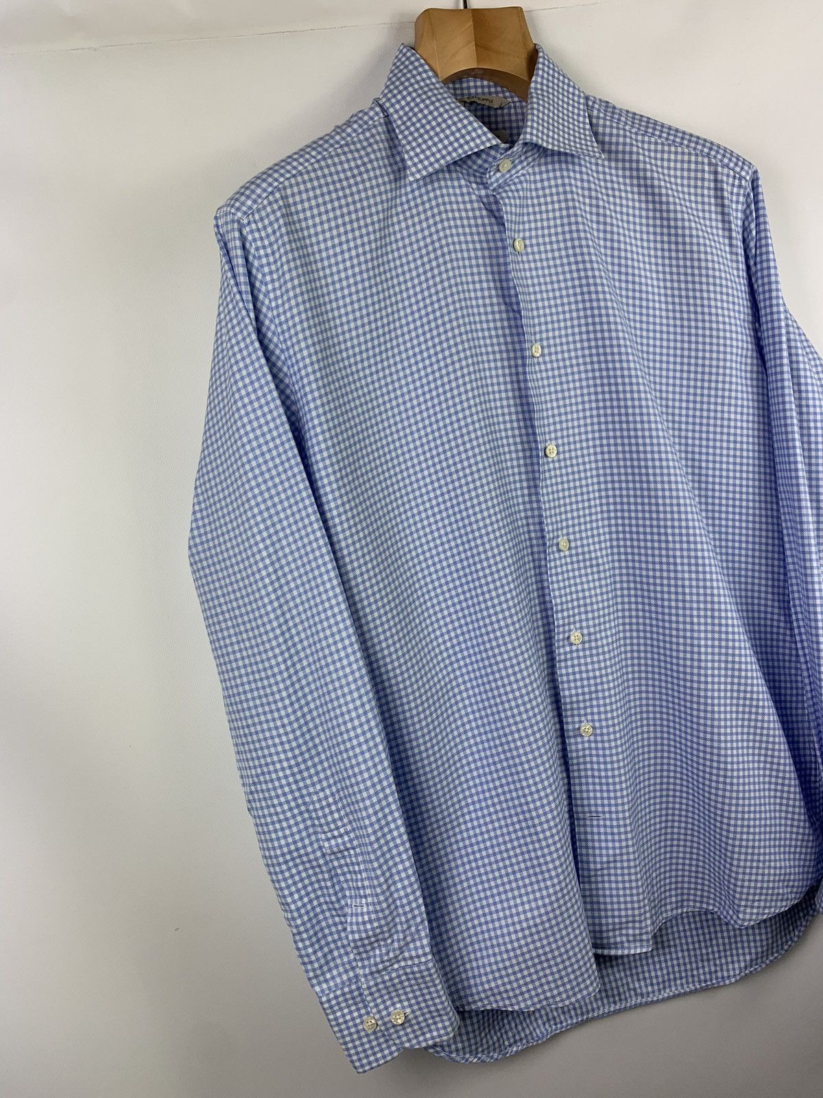 Suitsupply Suitsupply men’s checked long sleeve shirt size 15 1/2 blue Size US M / EU 48-50 / 2 - 2 Thumbnail