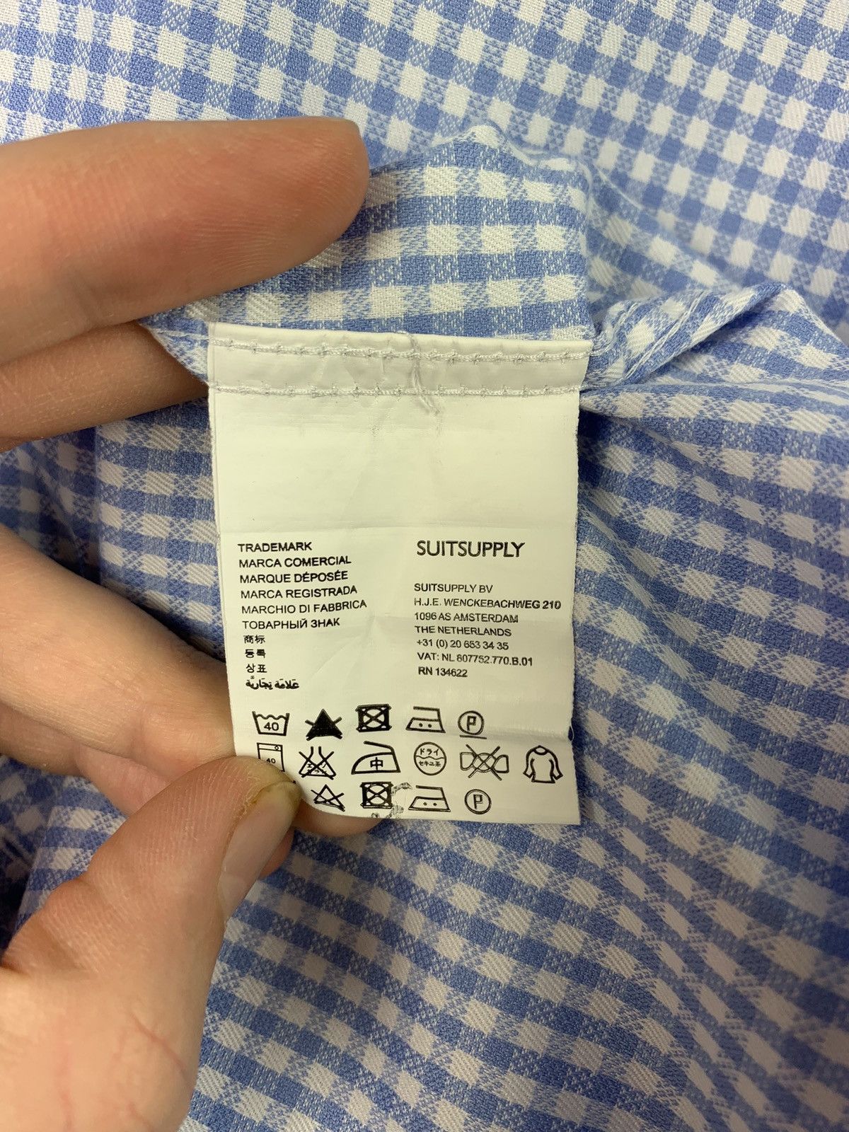 Suitsupply Suitsupply men’s checked long sleeve shirt size 15 1/2 blue Size US M / EU 48-50 / 2 - 8 Thumbnail