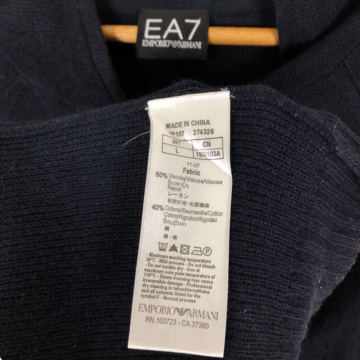 Emporio Armani Emporio Armani EA7 Hoodie Zip Up Sweatshirt Giorgio Armani Size US L / EU 52-54 / 3 - 8 Thumbnail