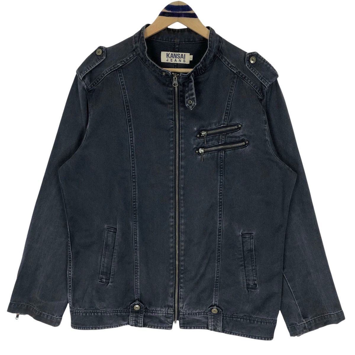 Kansai Yamamoto Vintage Kansai Jeans Denim Rider Jacket Kansai Yamamoto Size US L / EU 52-54 / 3 - 1 Thumbnail