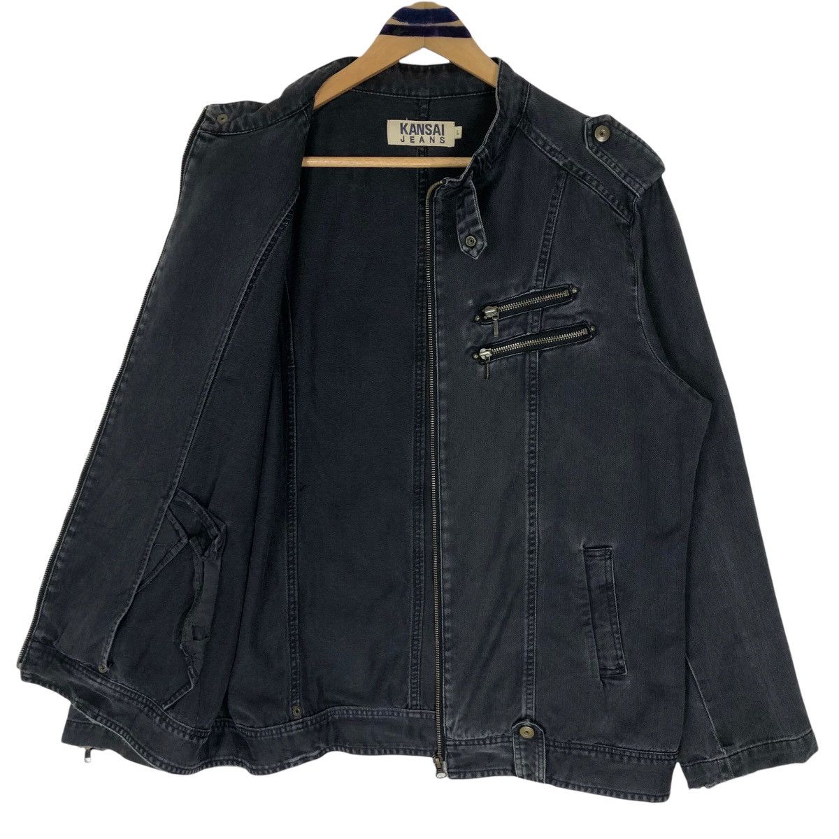 Kansai Yamamoto Vintage Kansai Jeans Denim Rider Jacket Kansai Yamamoto Size US L / EU 52-54 / 3 - 9 Thumbnail