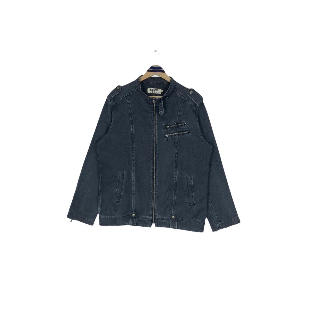 Kansai Yamamoto Vintage Kansai Jeans Denim Rider Jacket Kansai Yamamoto Size US L / EU 52-54 / 3 - 2 Thumbnail